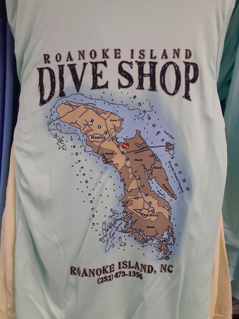 Roanoke Island Map Polyester SPF 50 Hooded Rash Guard Roanoke Island