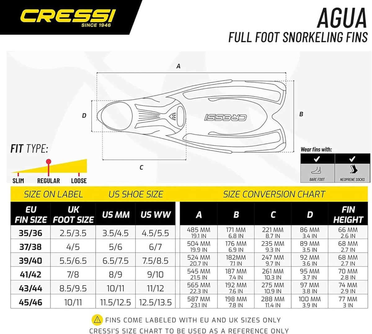 Cressi Agua Snorkeling Fin